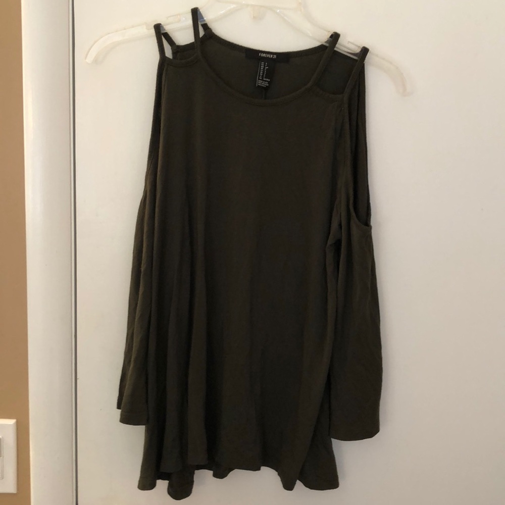 Olive green dressy top from Forever 21